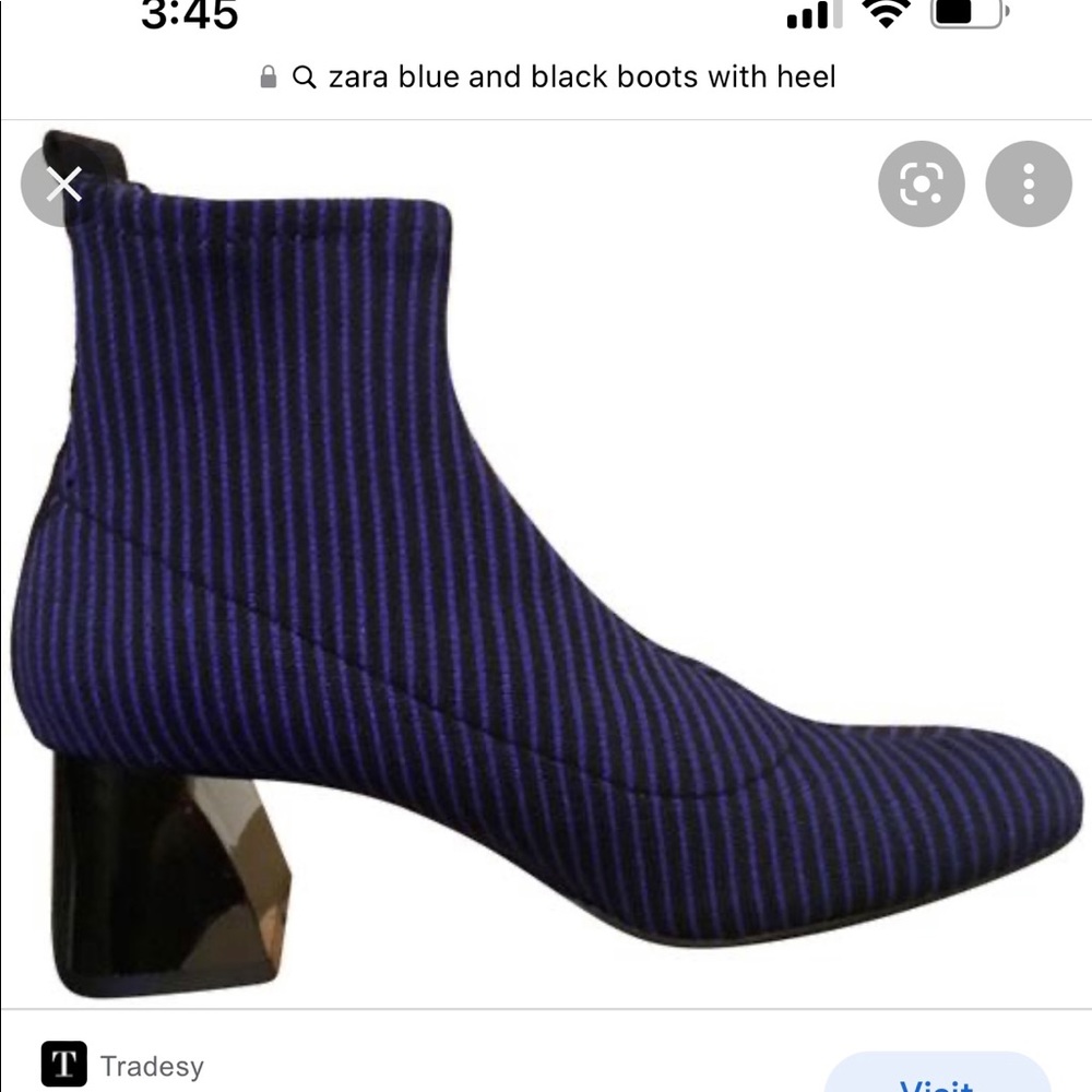 Black and blue Zara heeled boots